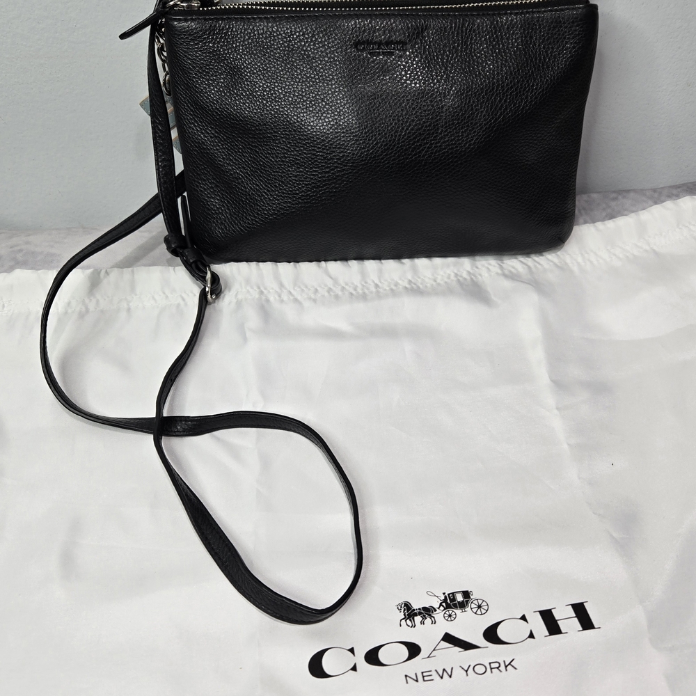 Coach Black Pebbled Leather Crossbody Bag